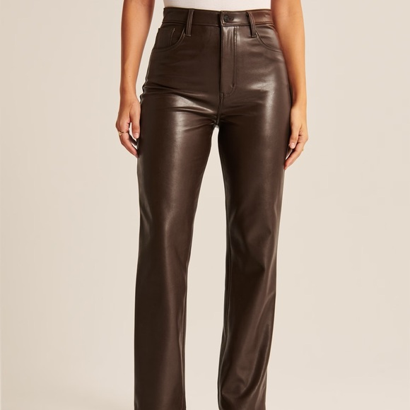 Abercrombie & Fitch Pants - abercrombie curve love leather 90s straight pants